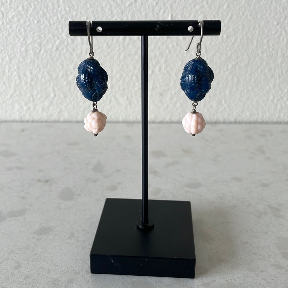 Pink + Blue Knot Earrings